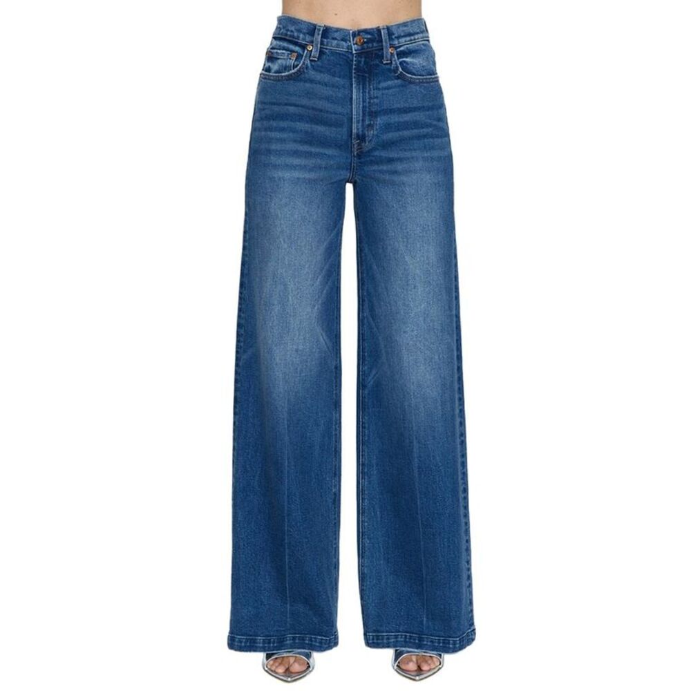 pistola High-Rise Wide Leg Denim in Medium Blue